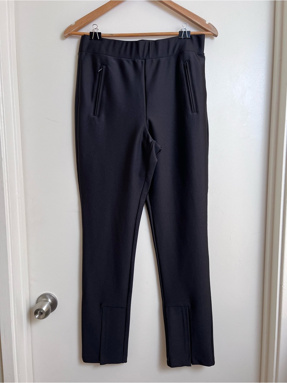 Good American Black Stretch Skinny Pants Size 3 Zip Ankle Pull On